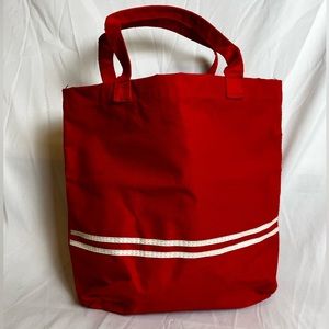 1970s Red Canvas Tote Bag